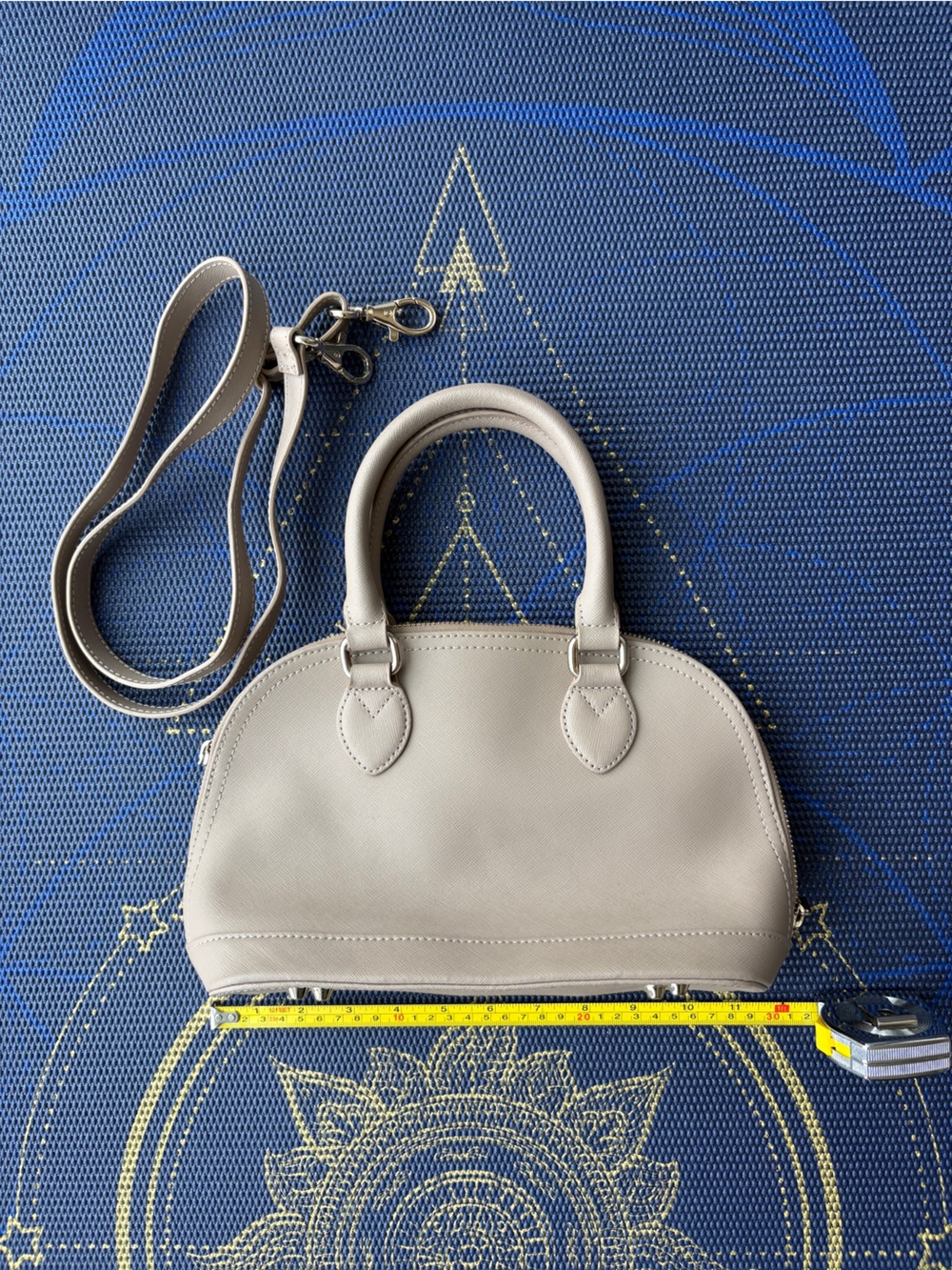 Danier Taupe Dome Satchel Crossbody - Saffiano Finish